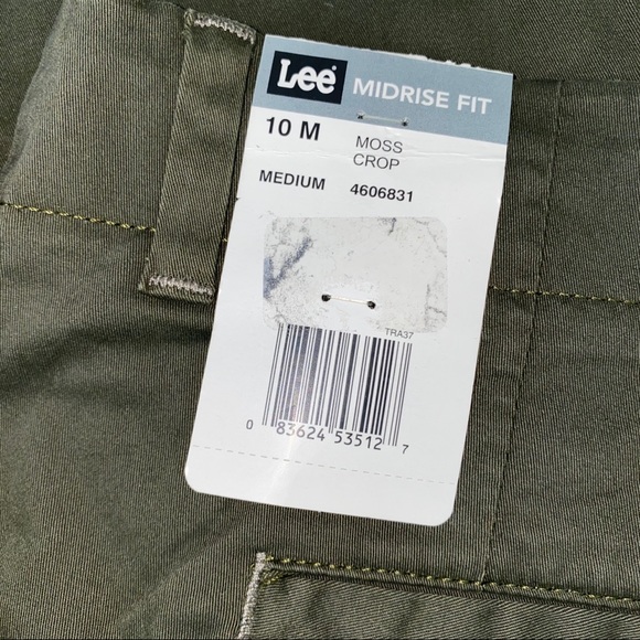 LEE ⭐️NWT⭐️ Green MidRise Fit Moss Crop 10 - Picture 5 of 7